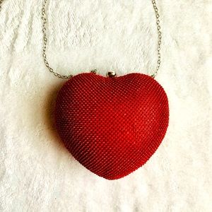 JEWELED HEART CLUTCH